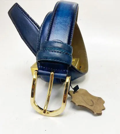 Style: C Collection Blue Leather Belt