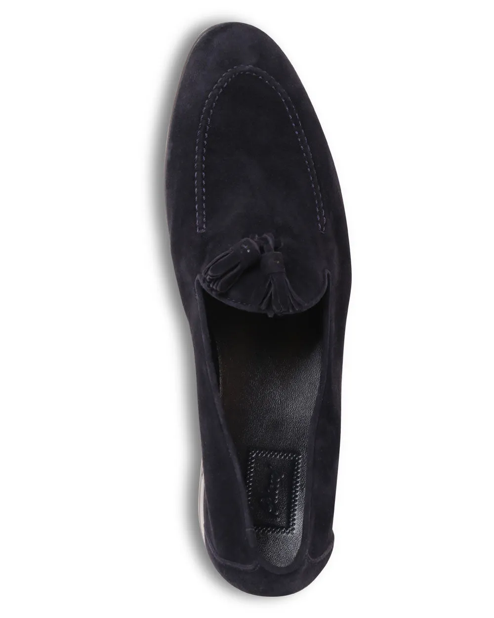 Suede Tassel Loafer in Midnight Blue