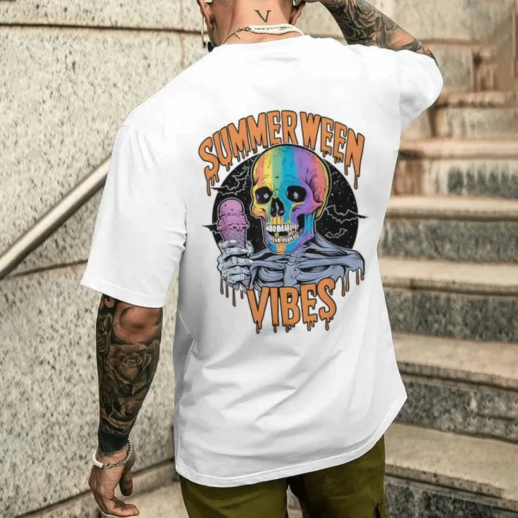 Summerween Halloween Summer Party Costume Summerween Men's T-shirt Back Print