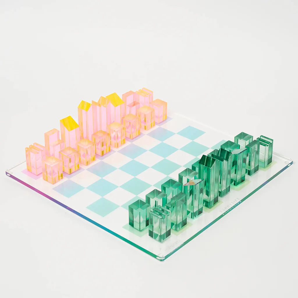 Sunnylife Lucite Check & Checkers Ombre Sherbert