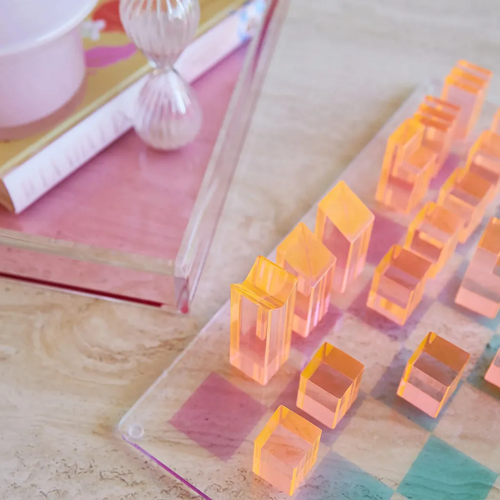Sunnylife Lucite Check & Checkers Ombre Sherbert