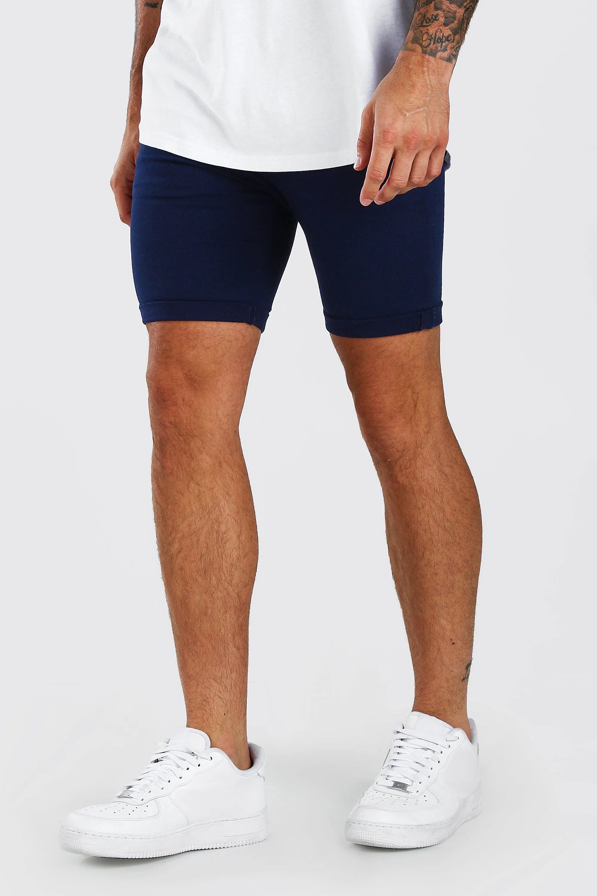 Super Skinny Fit Chino Short | boohooMAN UK