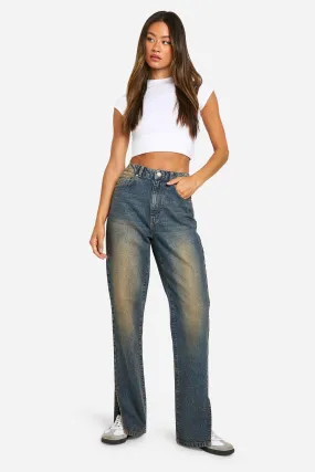 Tall Basics Split Hem Straight Leg Jeans