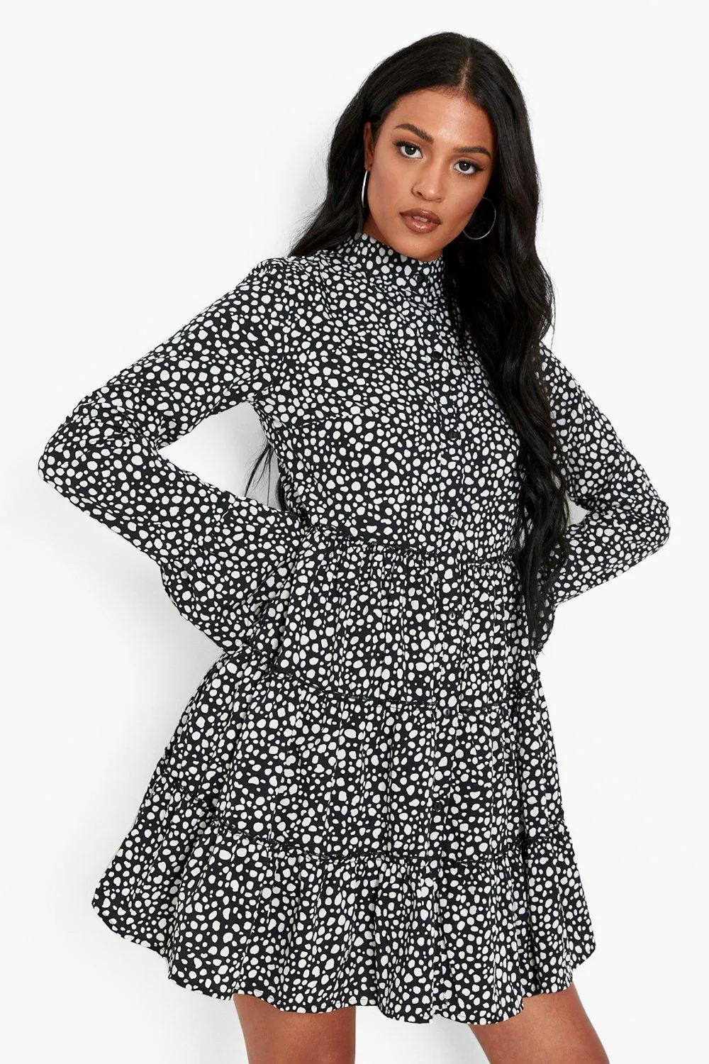 Tall Dalmatian Tiered Smock Dress