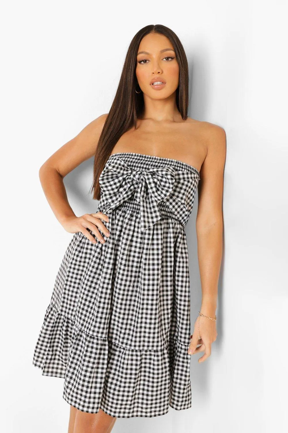 Tall Knot Front Bandeau Dress