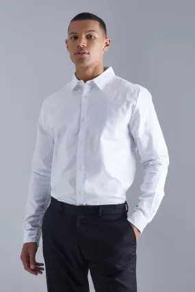 Tall Long Sleeve Oxford Shirt | boohooMAN UK