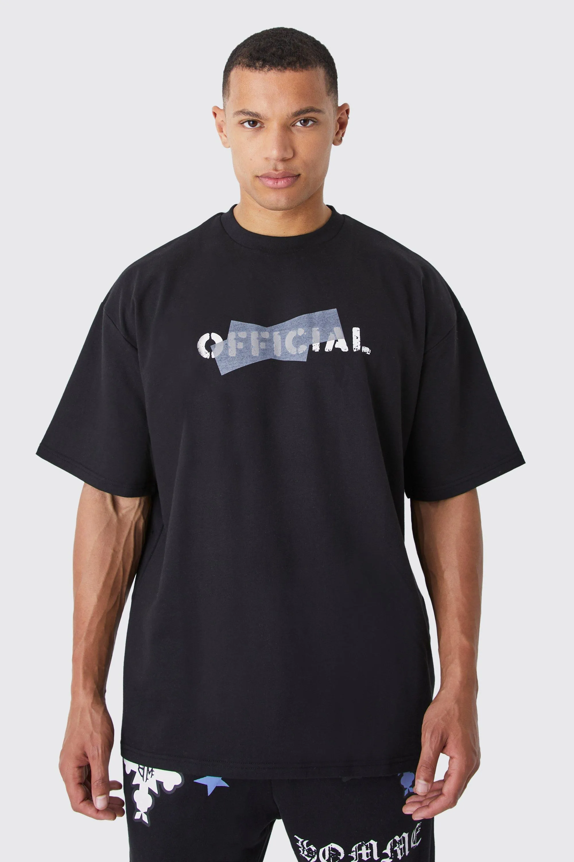 Tall Oversized Loopback Ofical T-shirt | boohooMAN UK