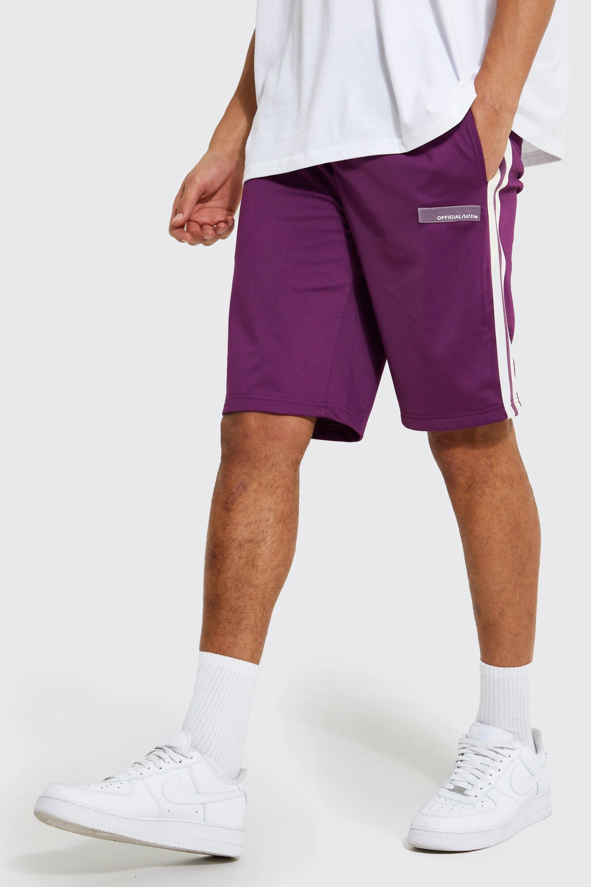 Tall Slim Fit Tricot Side Tape Shorts