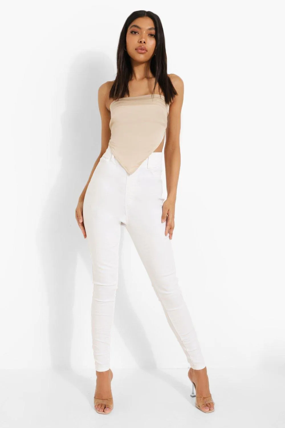 Tall White Denim Jegging