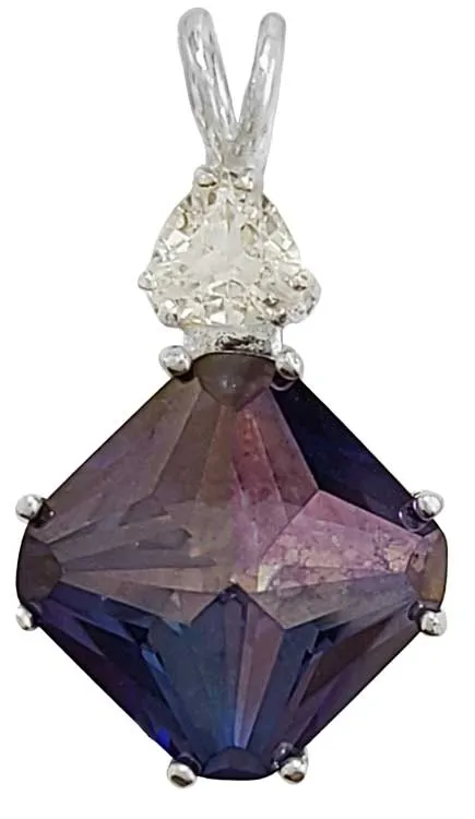Tanzine Aura Small Magician Stone? with Trillion Cut White Topaz
