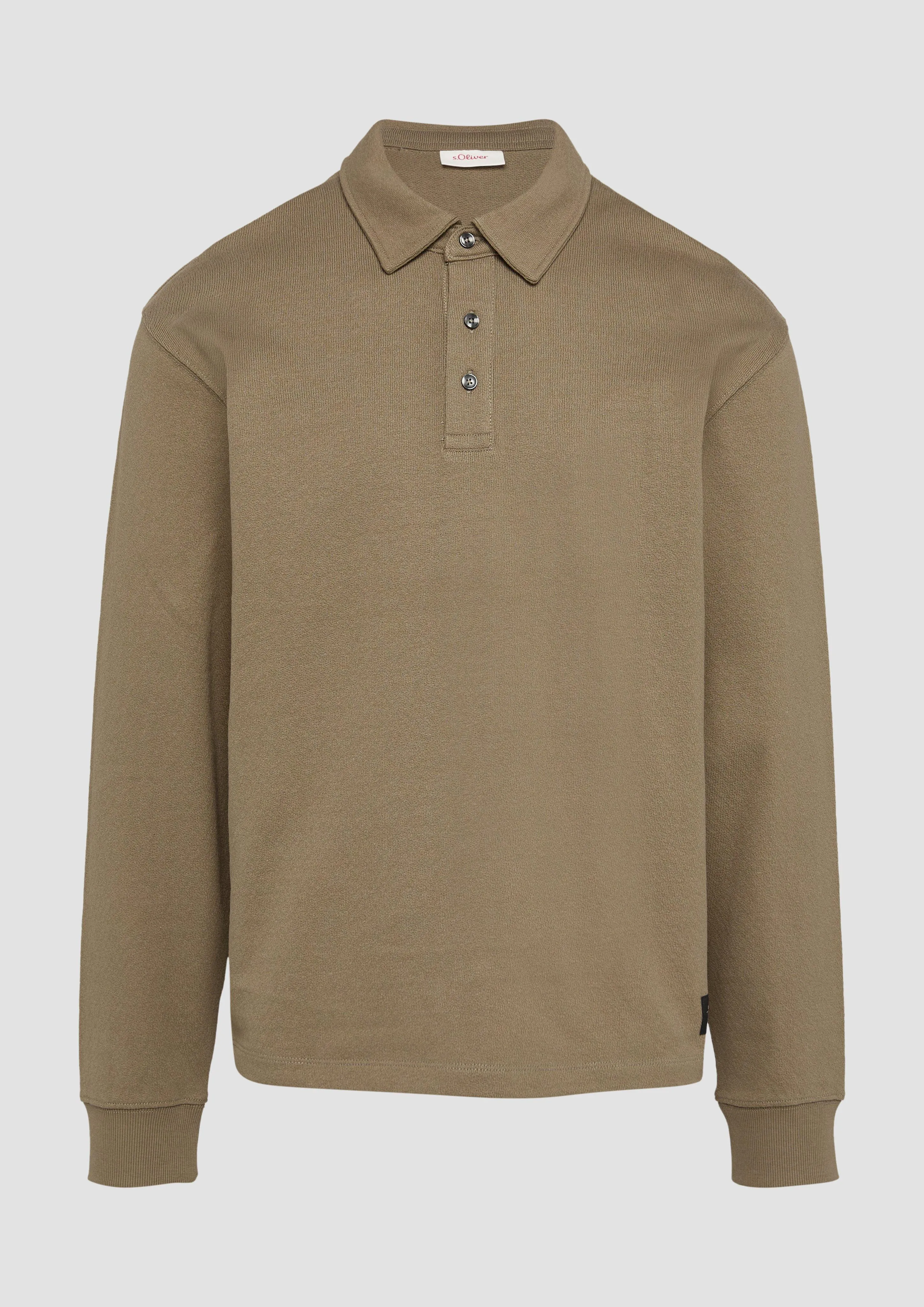 Textured long sleeve polo shirt in a relaxed fit