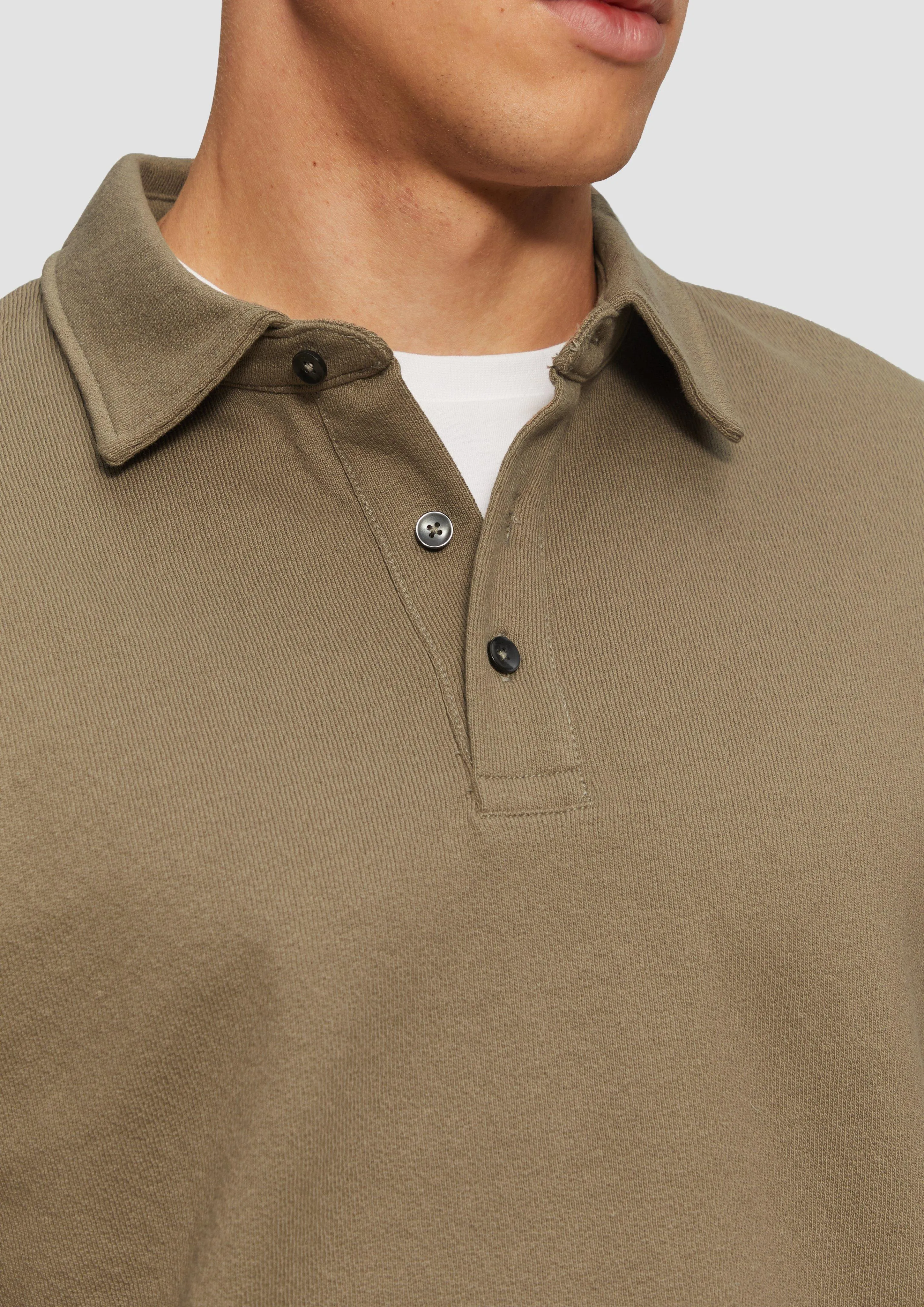 Textured long sleeve polo shirt in a relaxed fit