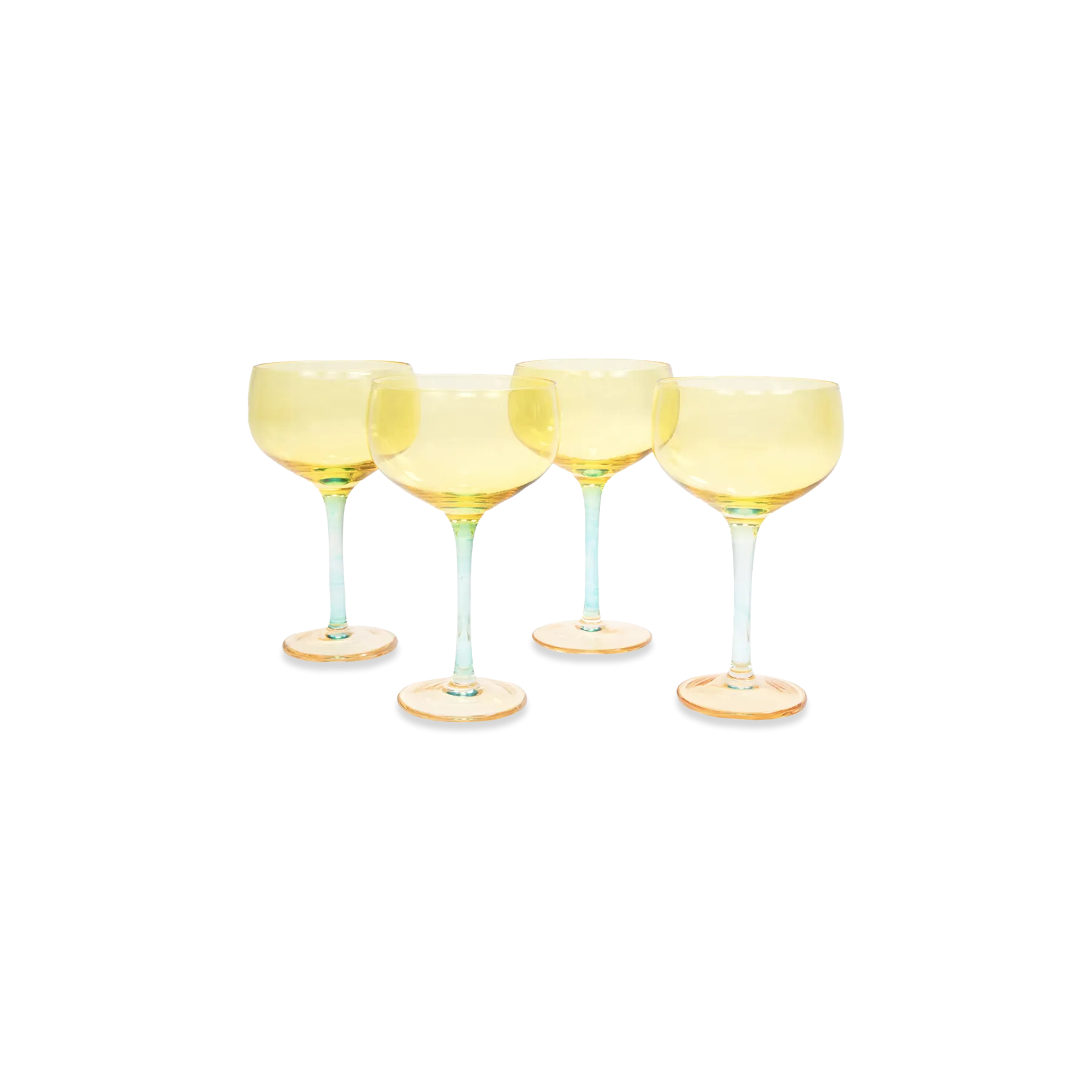 The Trio Coupe, Set of 4 - Sunshine / Glass