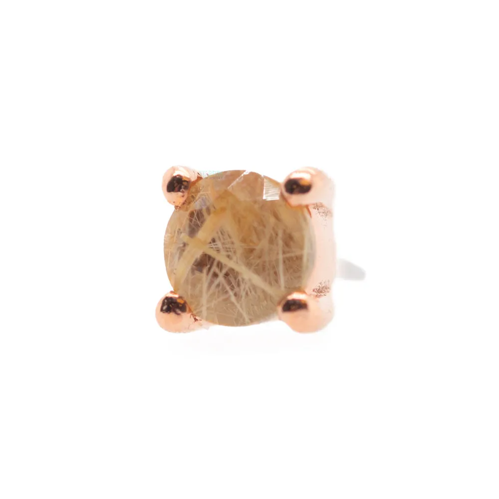 threadless: Prong-Set Rutilated Quartz End in Gold