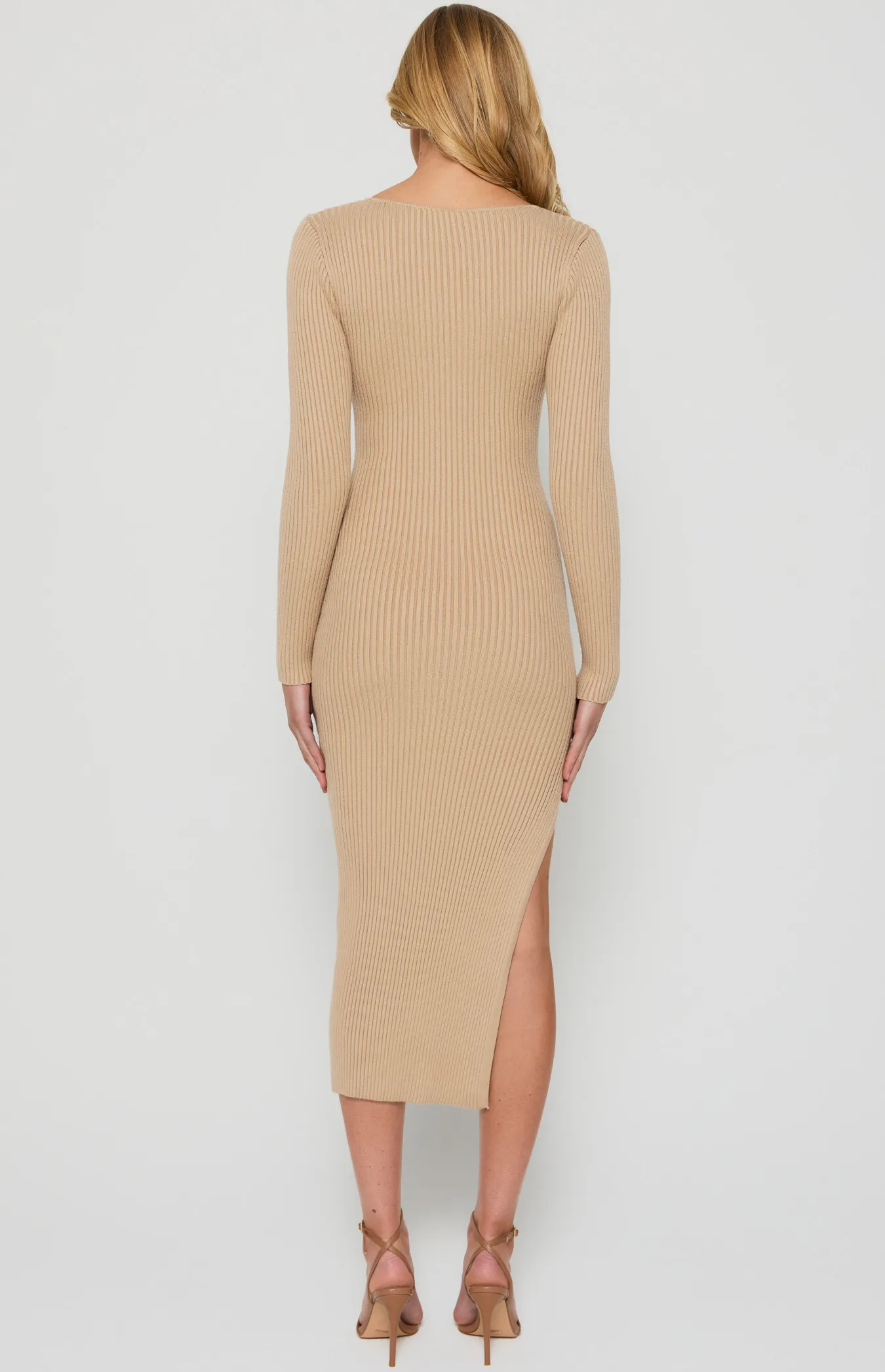 Three-Way Wear Chain Detail Knit Midi Dress (SKN737) 