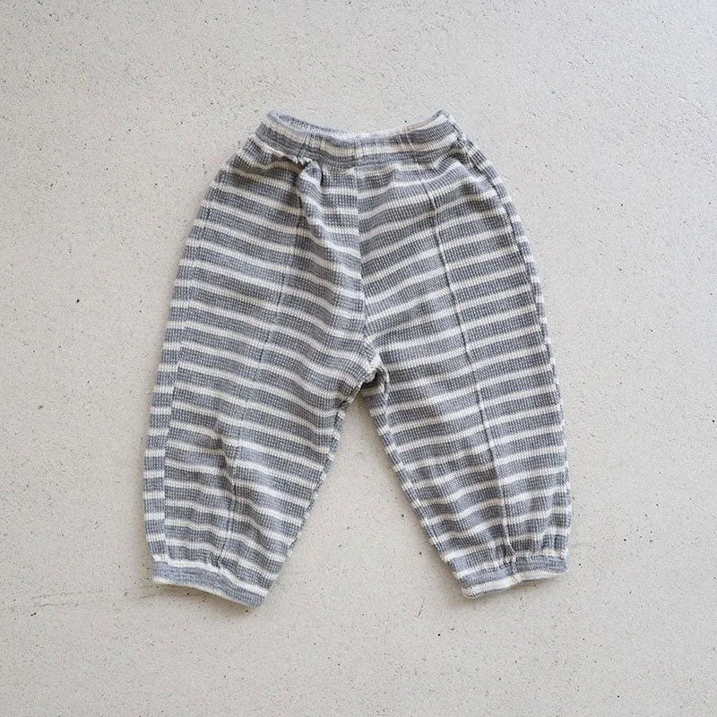 Toddler Stripe Waffle Pin-Tuck Jogger Pants (15m-7y) -2 Colors