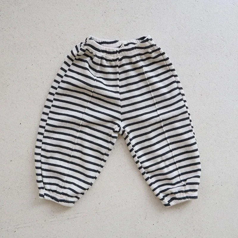 Toddler Stripe Waffle Pin-Tuck Jogger Pants (15m-7y) -2 Colors