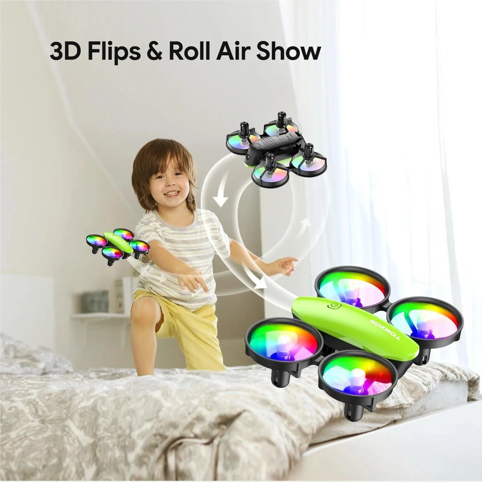 Tomzon A23 Mini Drone with LED Dazzling Lights Green