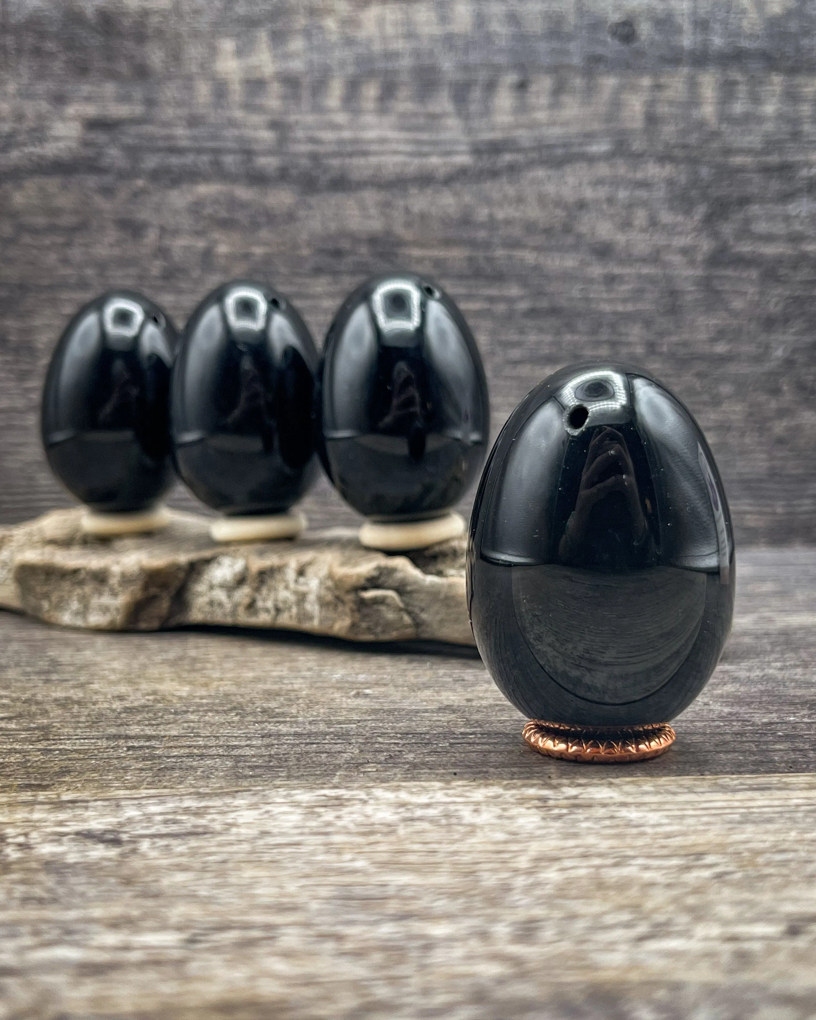 Top Drilled Obsidian Yoni Egg