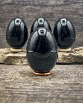 Top Drilled Obsidian Yoni Egg