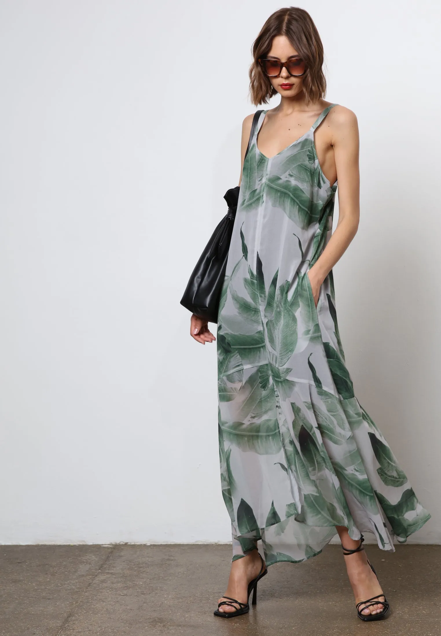 TRIBUTE DRESS BOTANIC GREEN