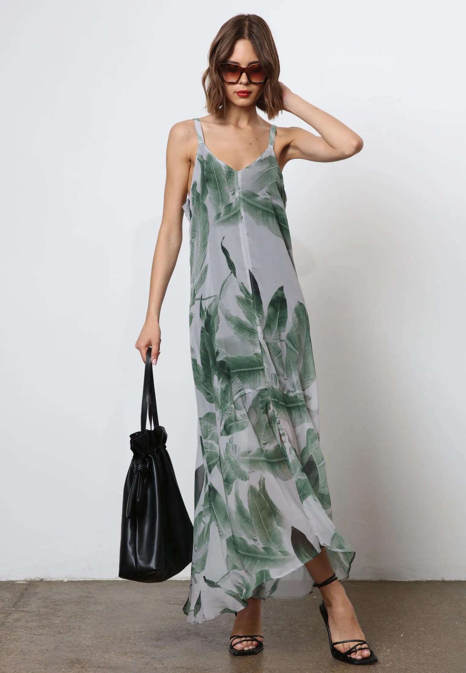 TRIBUTE DRESS BOTANIC GREEN