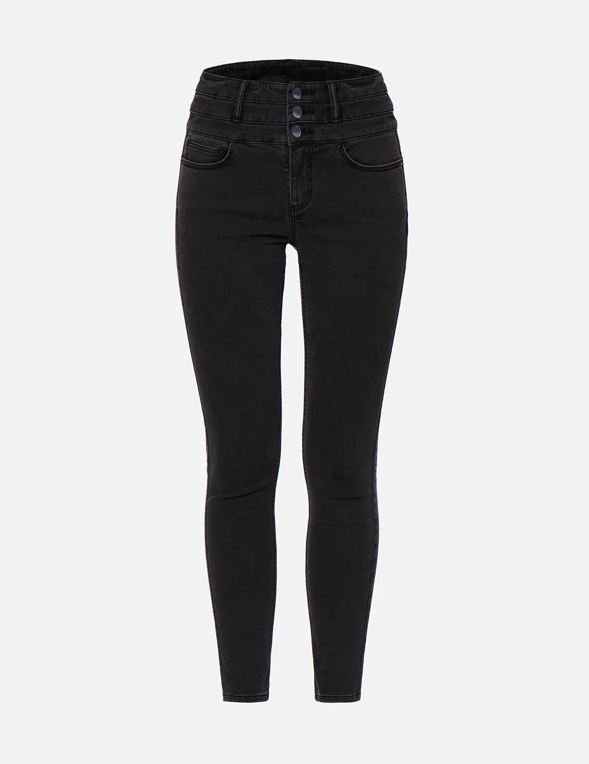 Triple Waistband Super High Waist Skinny Jeans