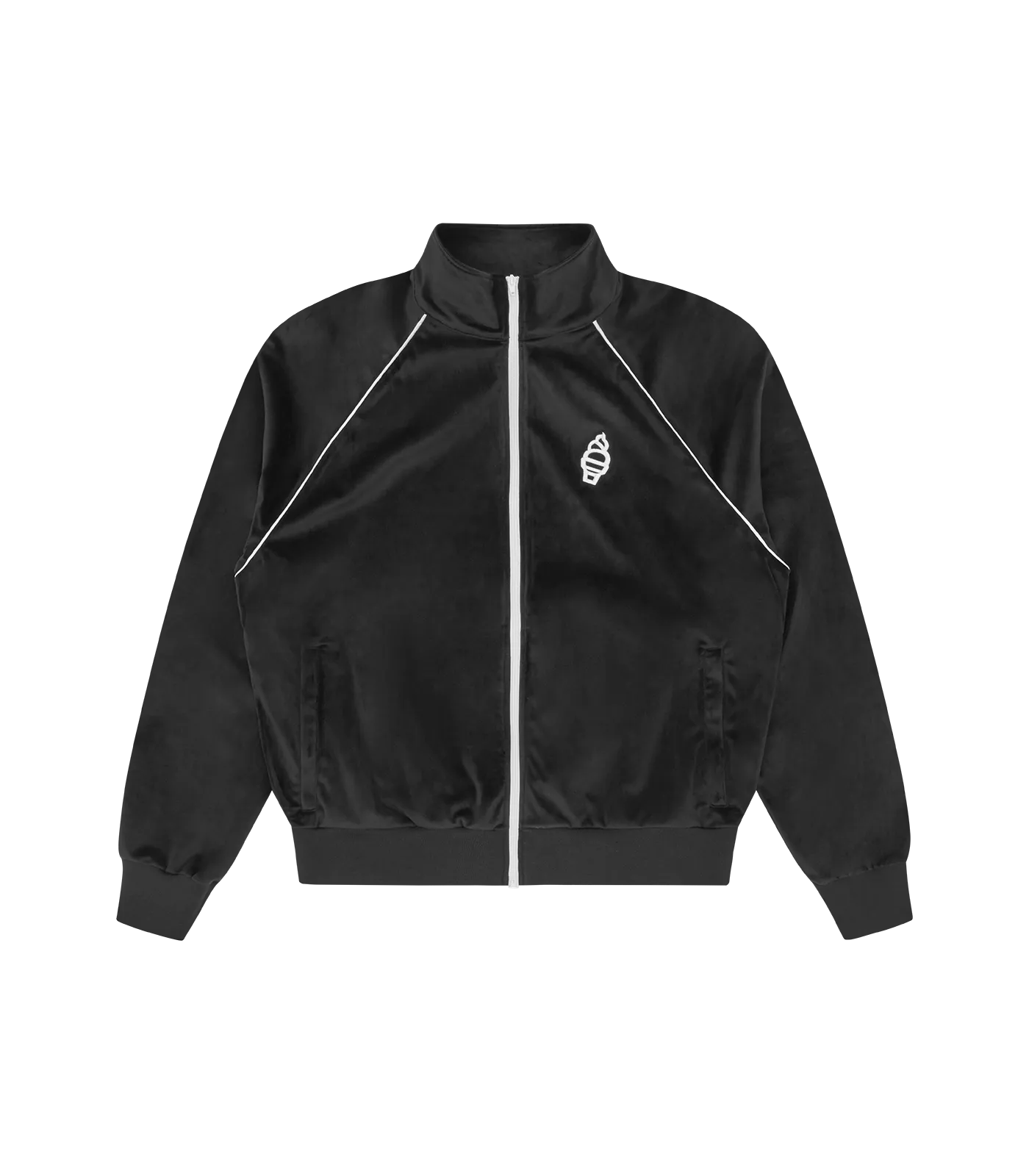 VELOUR TRACK TOP - BLACK