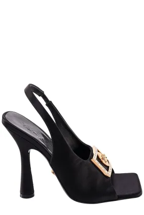 Versace Medusa Plaque Slingback Sandals