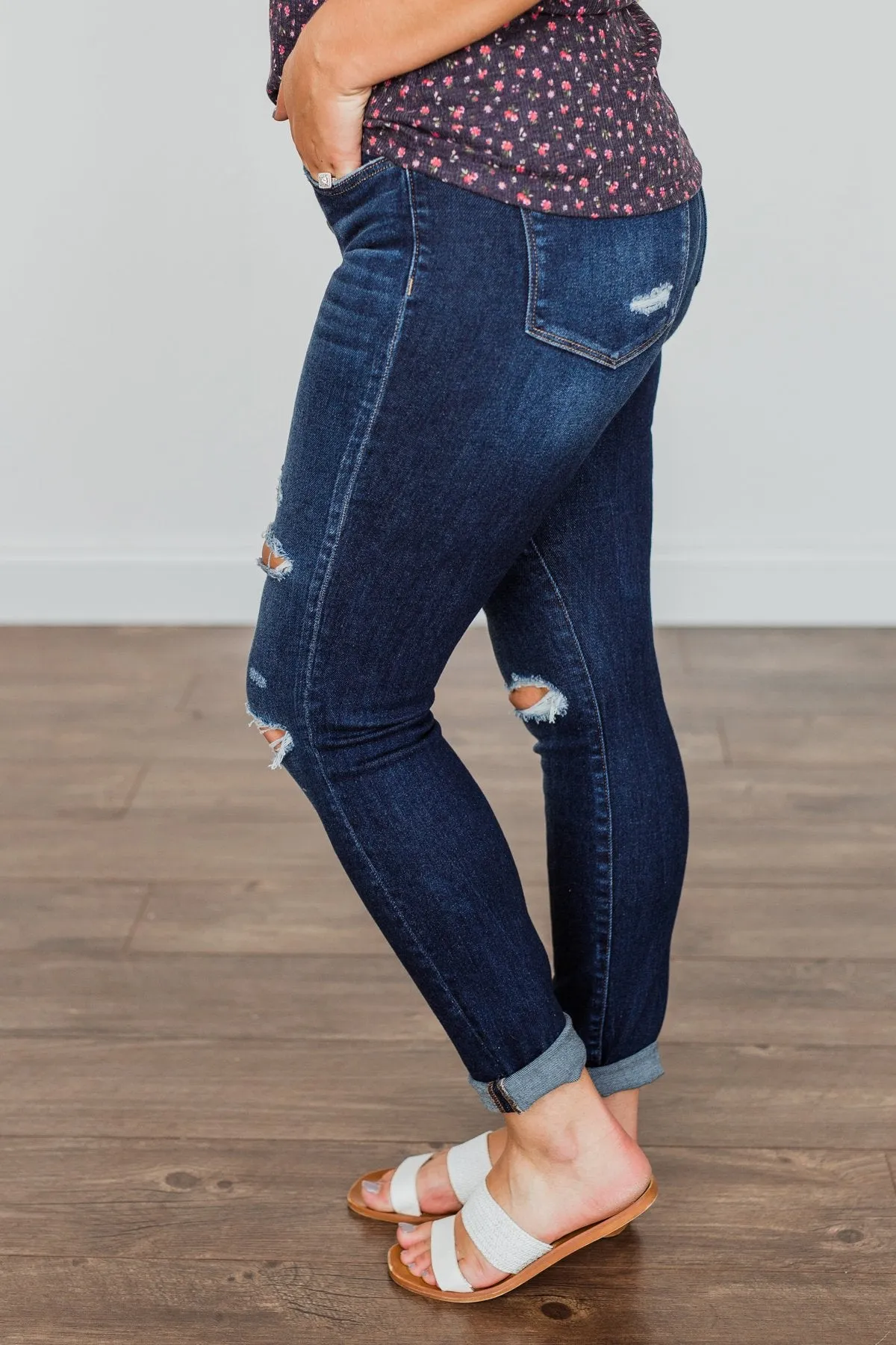 Vervet Mid-Rise Skinny Jeans- Dark Karina Wash