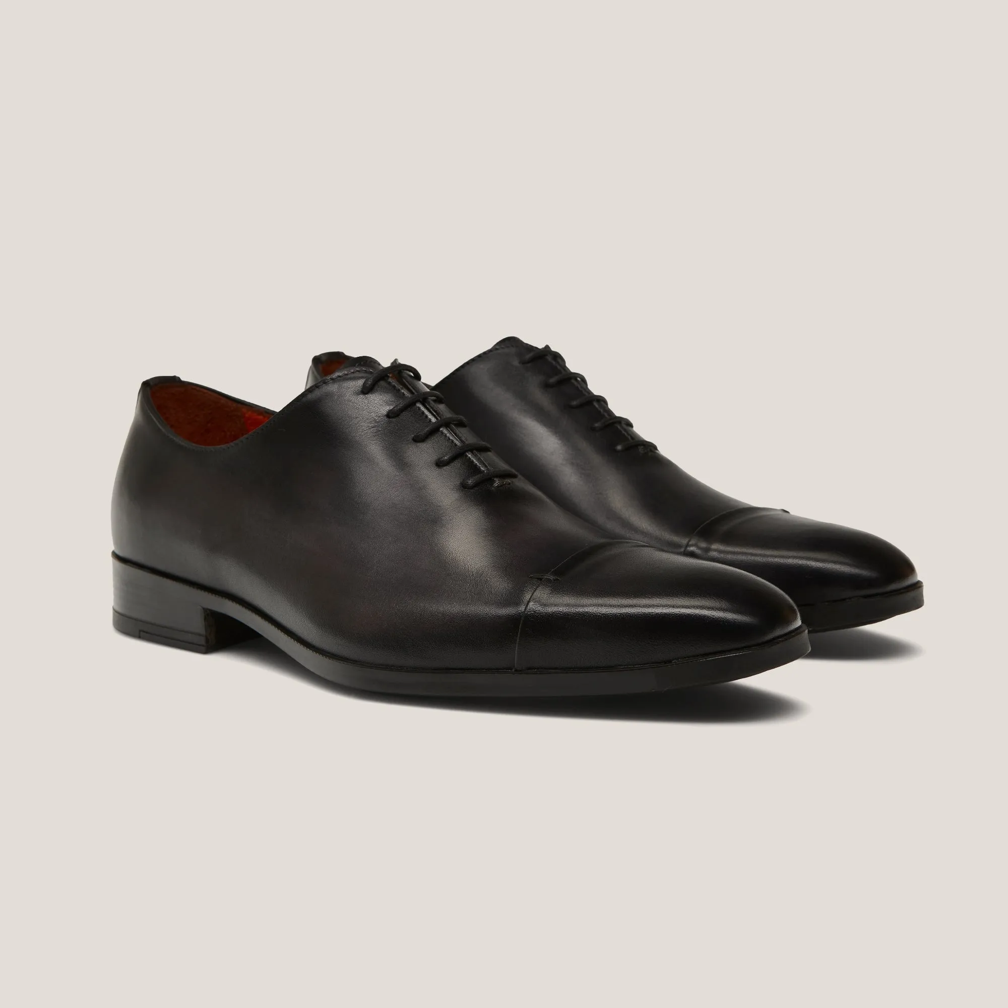 Vicenza Dark Grey Patina Leather Oxford Shoes