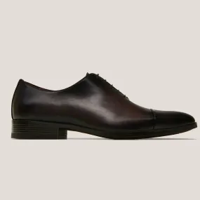 Vicenza Dark Grey Patina Leather Oxford Shoes