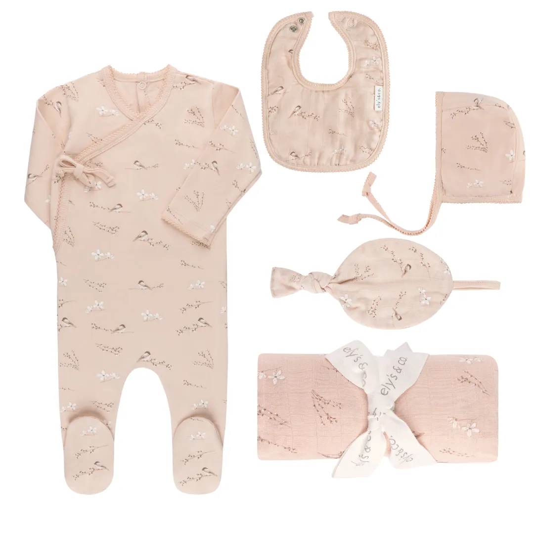 Vintage Birds- Blush - Deluxe 5 Pc Set