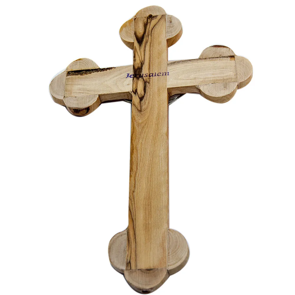 Wall Cross with Crucifix and Vessels with Holy Soil from Jerusalem 28 cm/11 inch