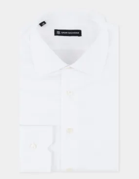 White Fine Stretch Slim Fit Shirt