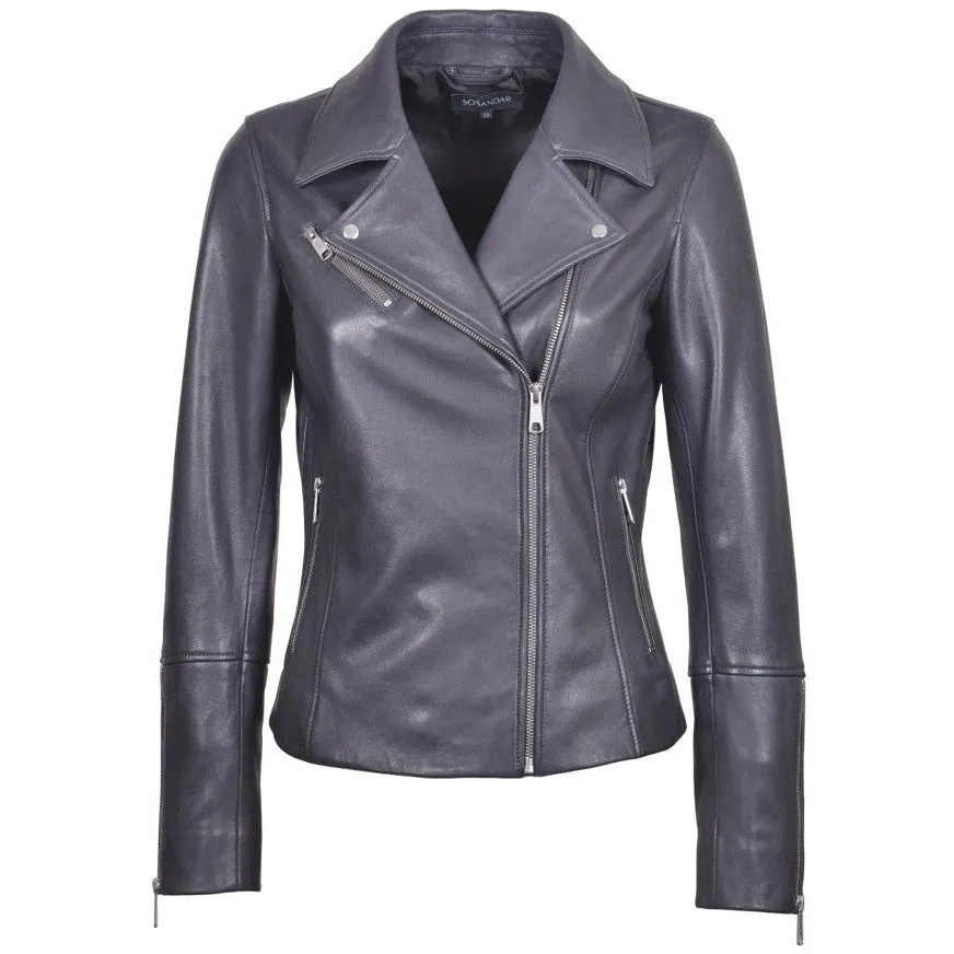 Women's Italian Leather Biker Jacket  SA170R01