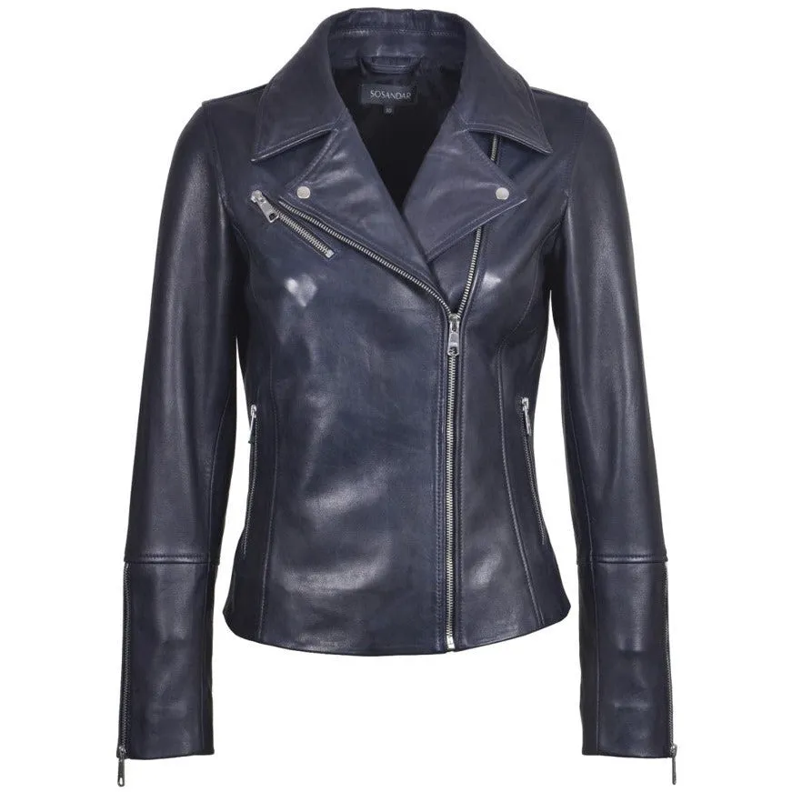 Women's Italian Leather Biker Jacket  SA170R01