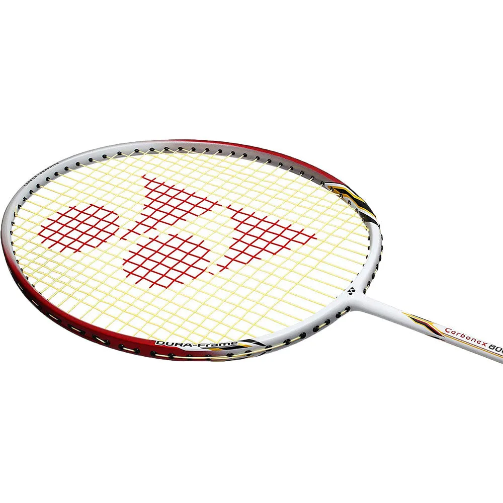 YONEX Carbonex 8000 Plus Strung Badminton Racquet (White/Red)